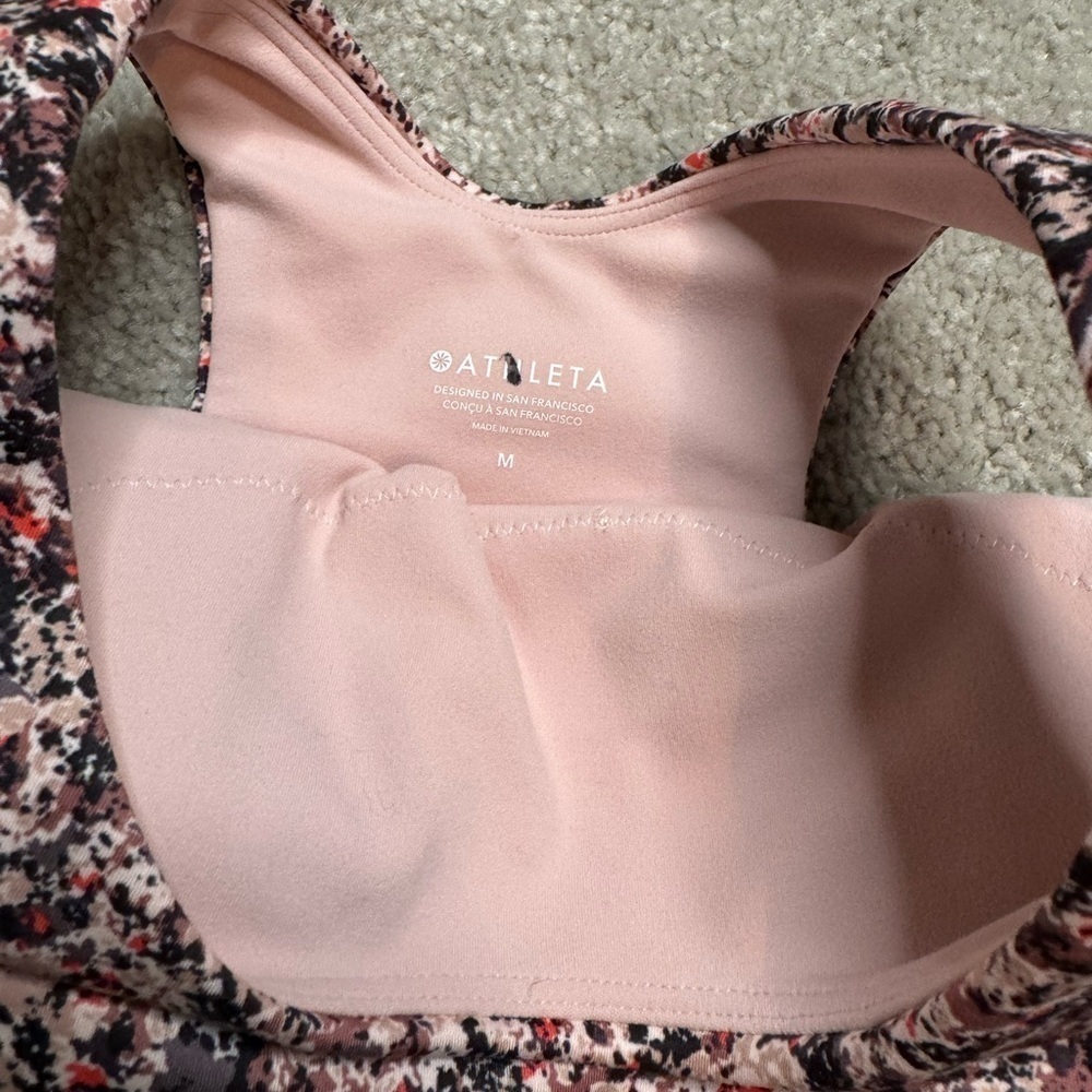 ATHLETA Tulip Pink Print Conscious Crop Top Sports Bra Multiple Sizes D - DD+ - Picture 4 of 16